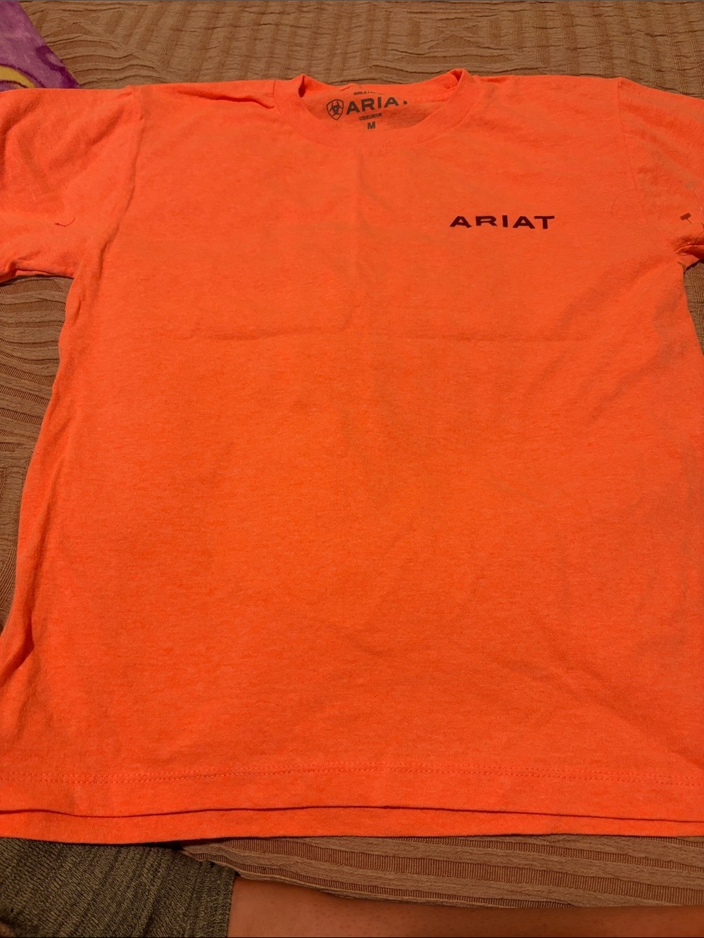 Ariat Kids Neon Orange Logo Tee